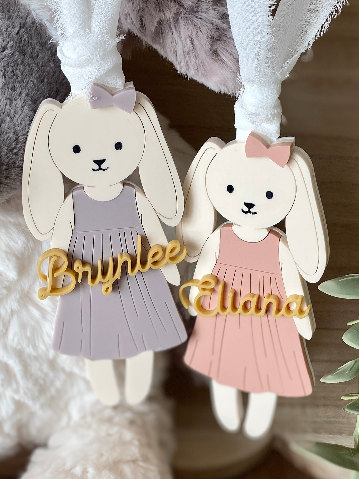 Personalized Easter Basket Tag – Floppy Ear Bunny