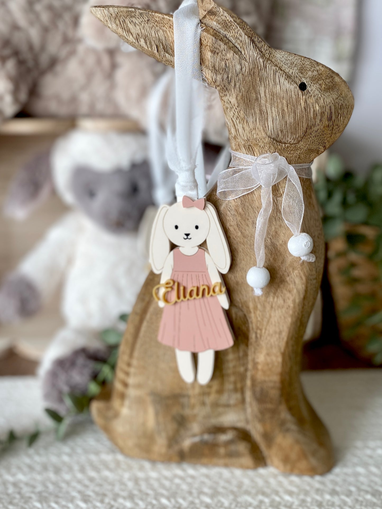 Personalized Easter Basket Tag – Floppy Ear Bunny