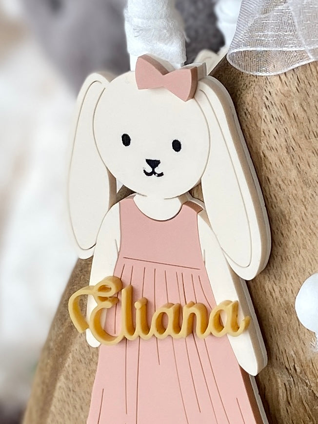 Personalized Easter Basket Tag – Floppy Ear Bunny