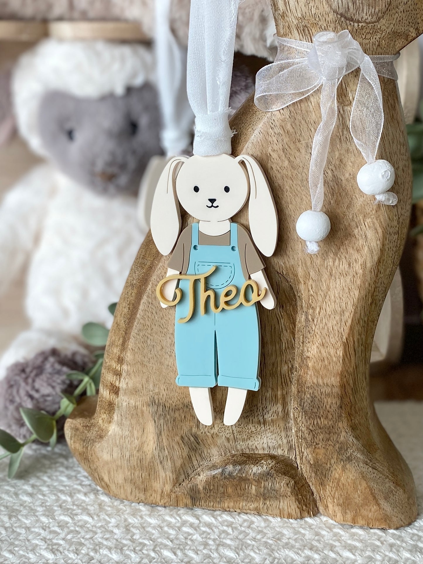 Personalized Easter Basket Tag – Floppy Ear Bunny