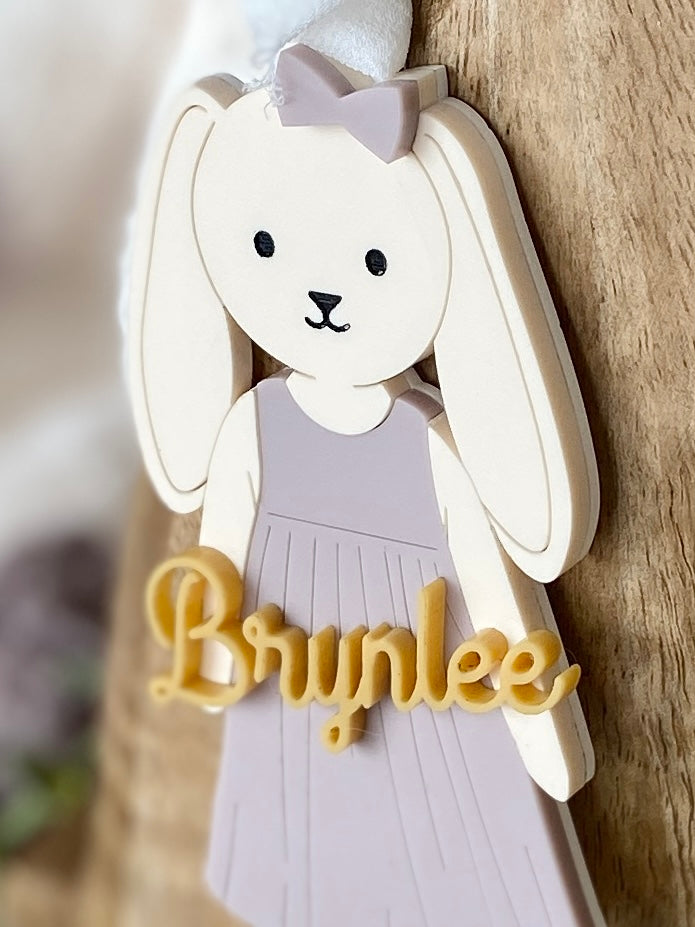 Personalized Easter Basket Tag – Floppy Ear Bunny