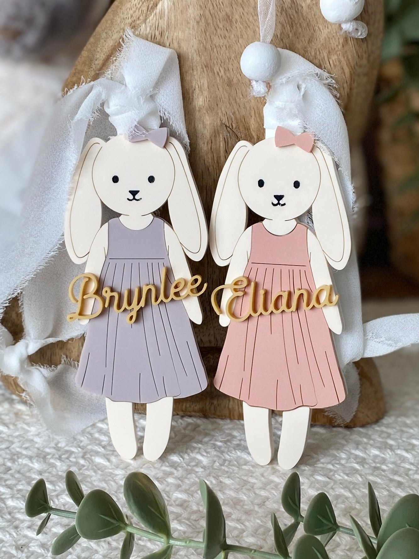 Personalized Easter Basket Tag – Floppy Ear Bunny