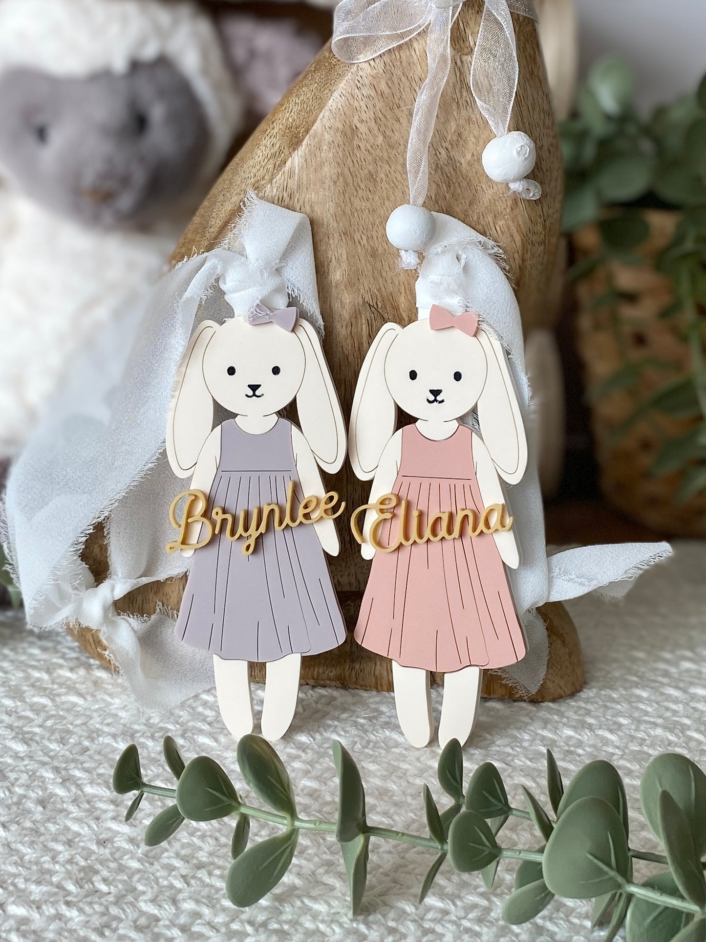 Personalized Easter Basket Tag – Floppy Ear Bunny
