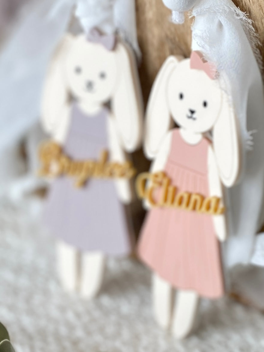 Personalized Easter Basket Tag – Floppy Ear Bunny