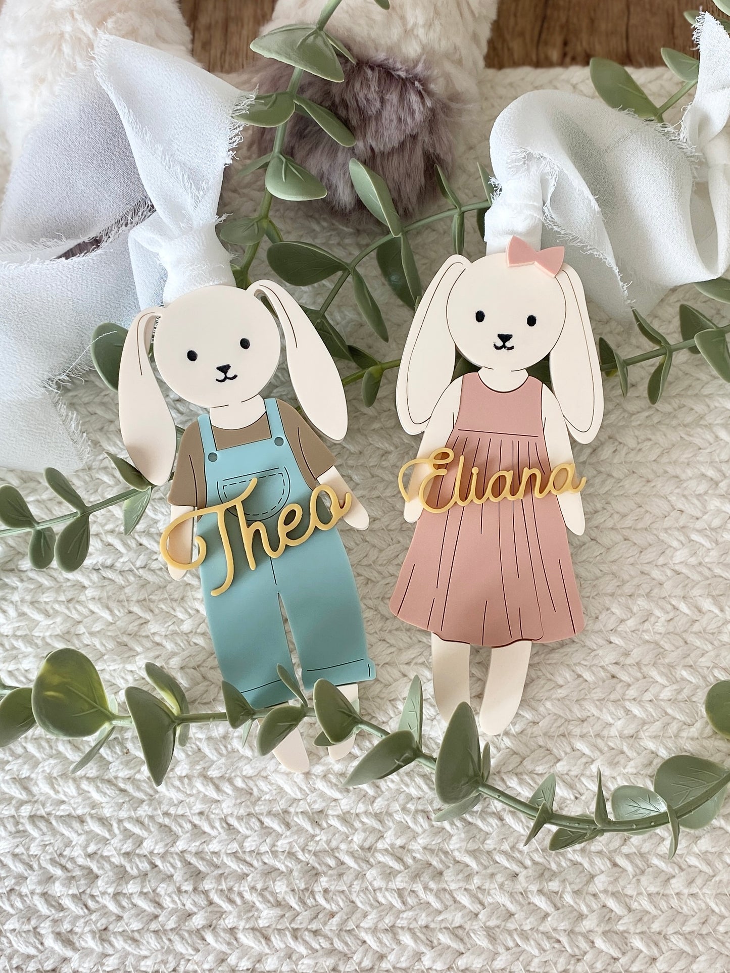 Personalized Easter Basket Tag – Floppy Ear Bunny