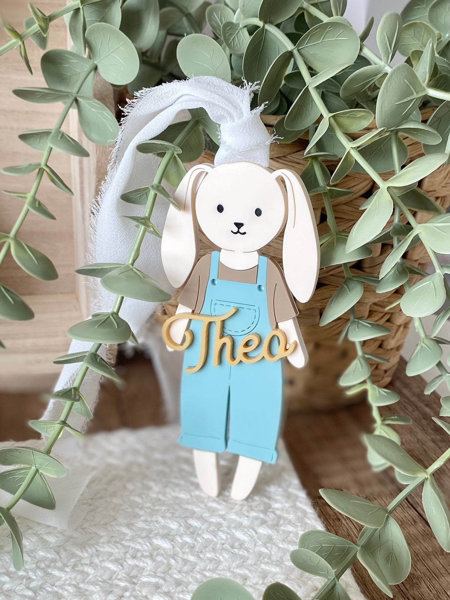 Personalized Easter Basket Tag – Floppy Ear Bunny