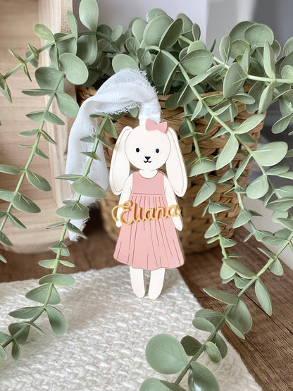 Personalized Easter Basket Tag – Floppy Ear Bunny