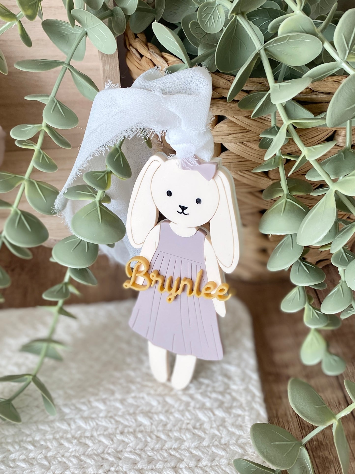 Personalized Easter Basket Tag – Floppy Ear Bunny