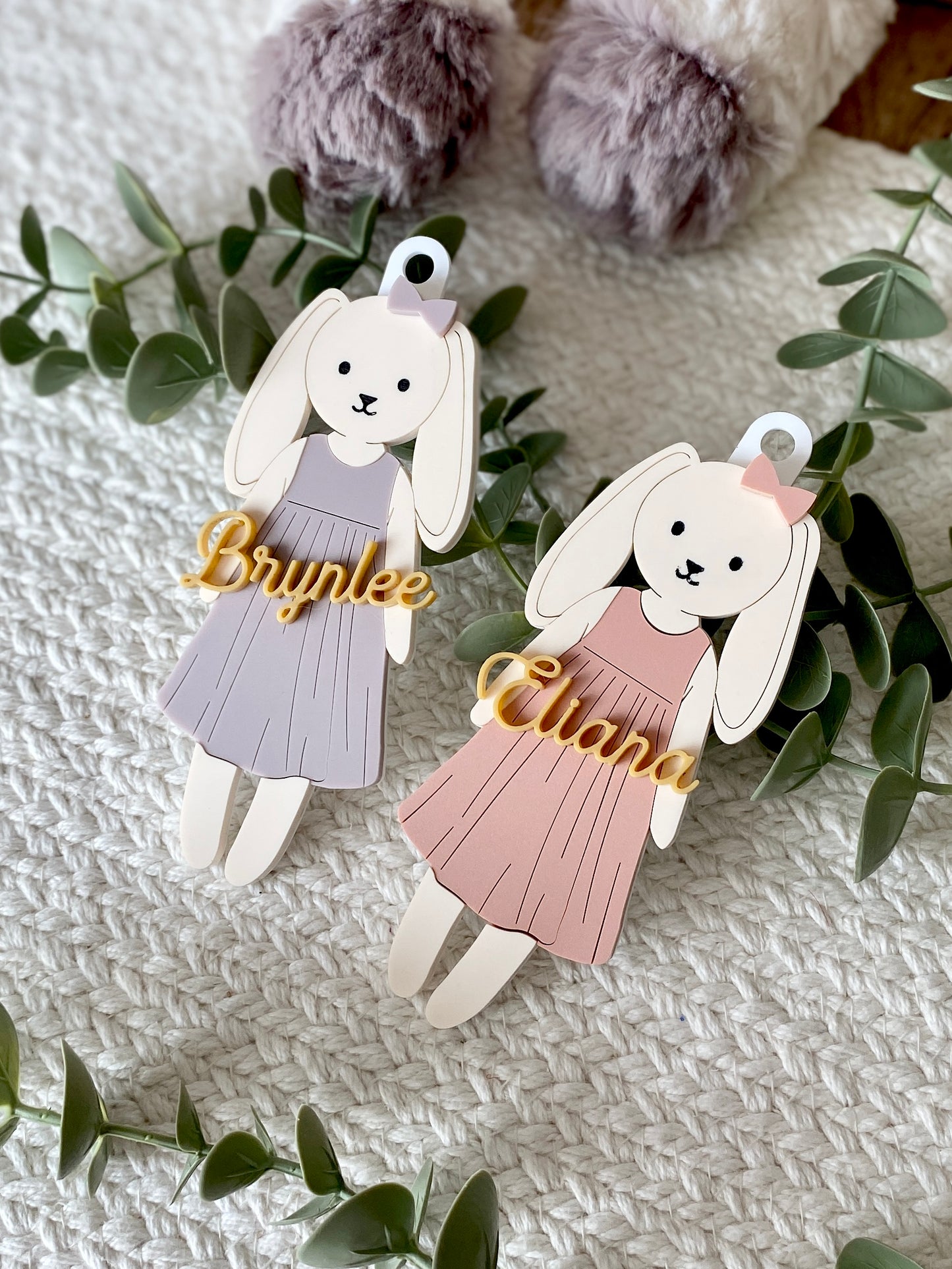 Personalized Easter Basket Tag – Floppy Ear Bunny
