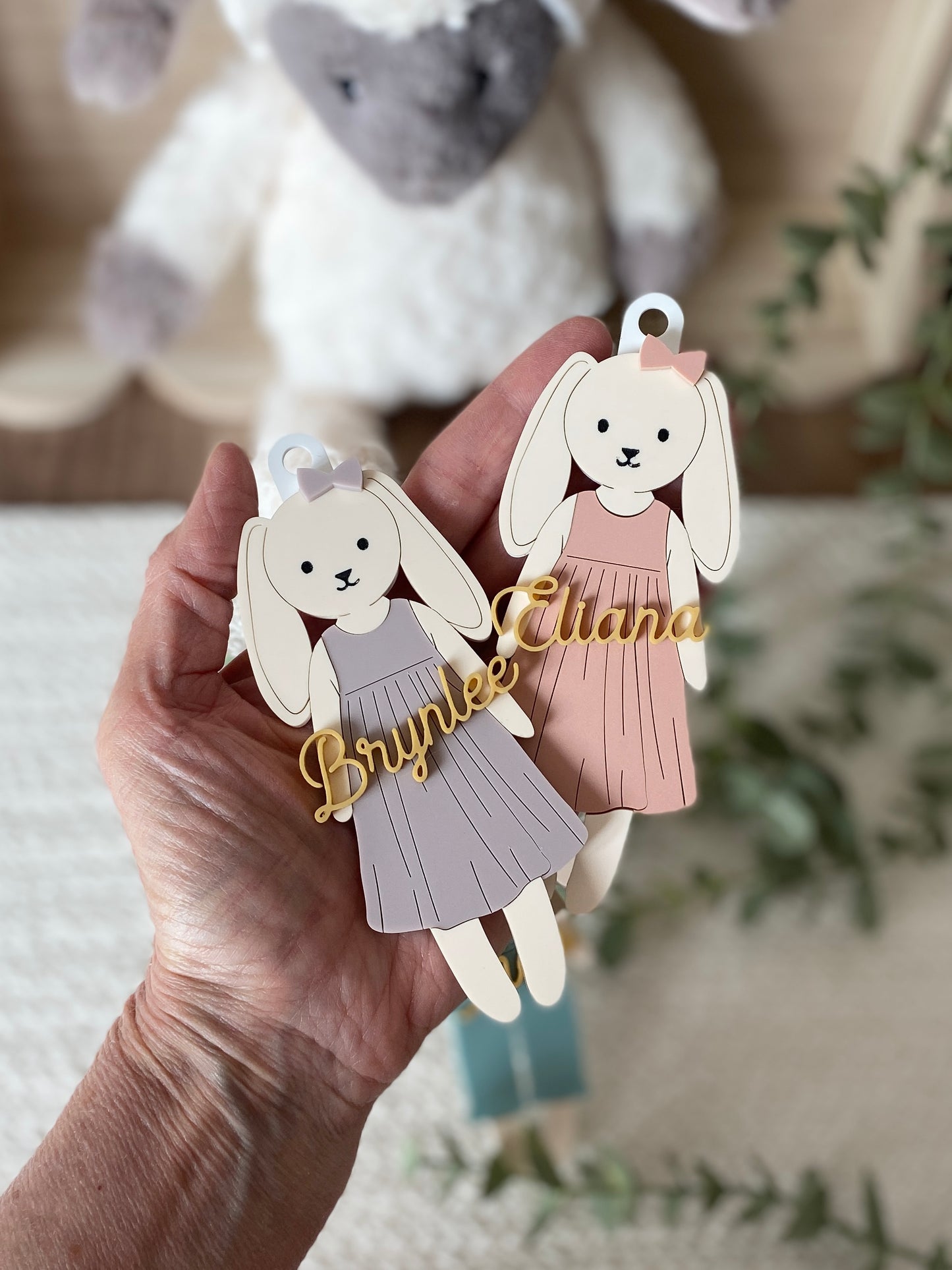 Personalized Easter Basket Tag – Floppy Ear Bunny