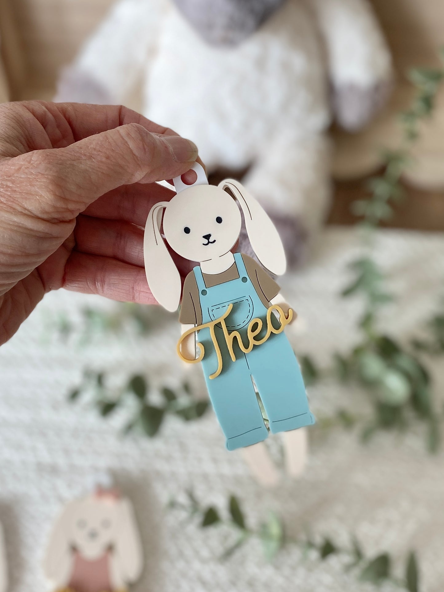 Personalized Easter Basket Tag – Floppy Ear Bunny