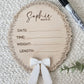 Frilly Bow Baby Birth Announcement Keepsake Plaque