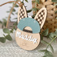 Checkered Ear Bunny Personalized Name Tag | Easter Basket Keepsake