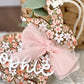 Floral Signature Easter Name Tag | Personalized Bunny, Cross or Scalloped Keepsake