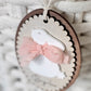 Personalized Signature Bow Bunny Easter Basket Tag
