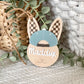 Checkered Ear Bunny Personalized Name Tag | Easter Basket Keepsake