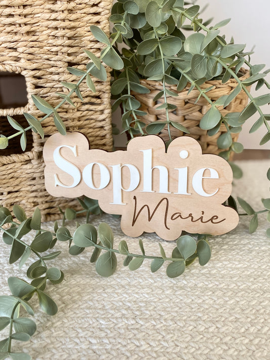 Personalized Birth Name Sign | Newborn Photo Announcement Prop
