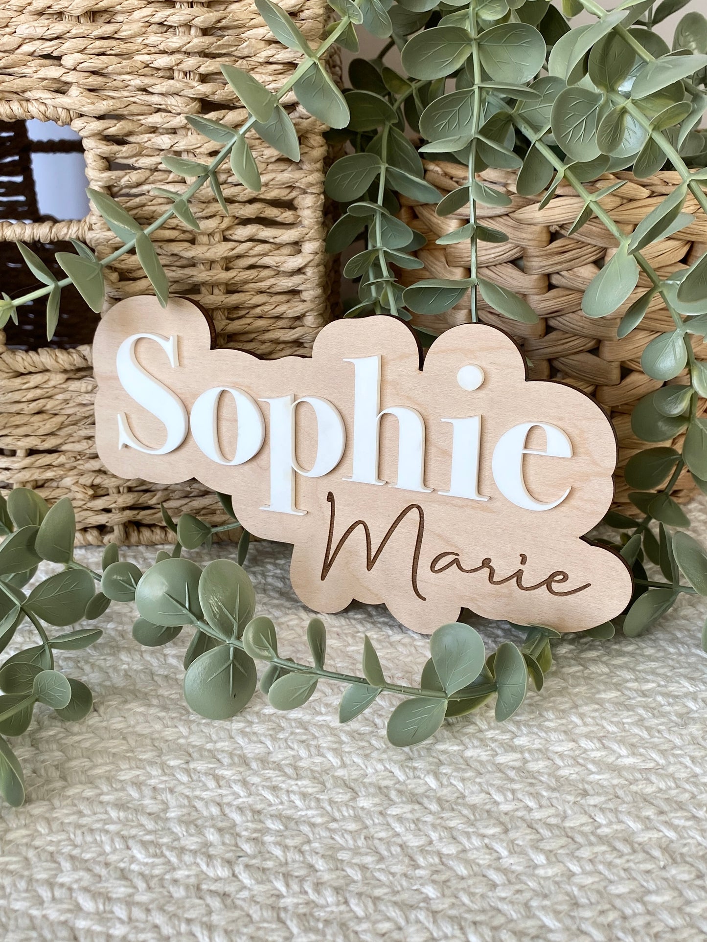 Personalized Birth Name Sign | Newborn Photo Announcement Prop