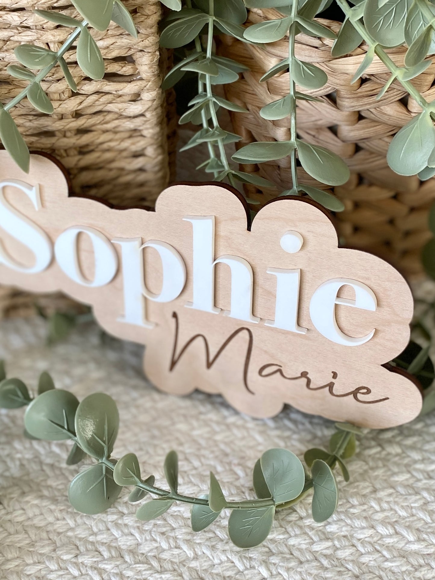 Personalized Birth Name Sign | Newborn Photo Announcement Prop