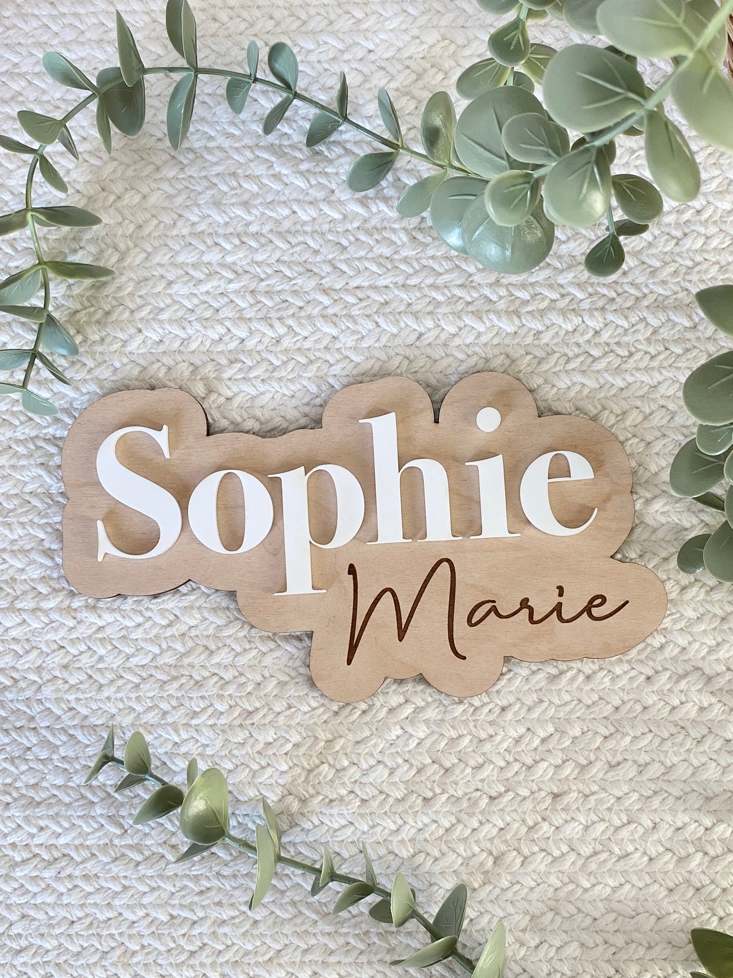 Personalized Birth Name Sign | Newborn Photo Announcement Prop