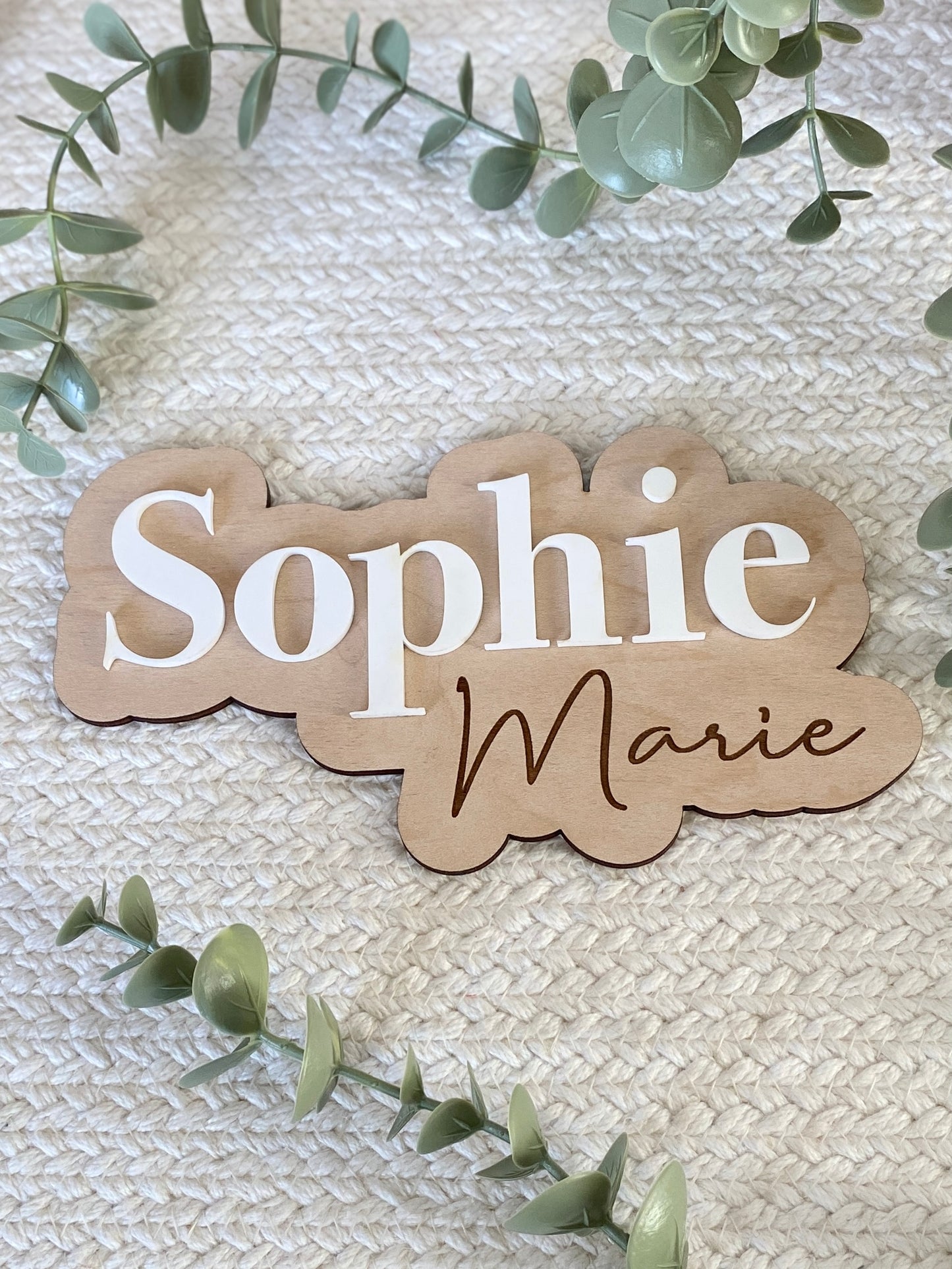 Personalized Birth Name Sign | Newborn Photo Announcement Prop