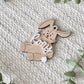 Personalized Stitched Bunny Easter Basket Tag