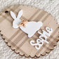 Personalized Plaid Bunny Easter Basket Tag