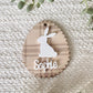 Personalized Plaid Bunny Easter Basket Tag