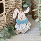 Personalized Stitched Bunny Easter Basket Tag