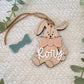 Personalized Stitched Bunny Easter Basket Tag