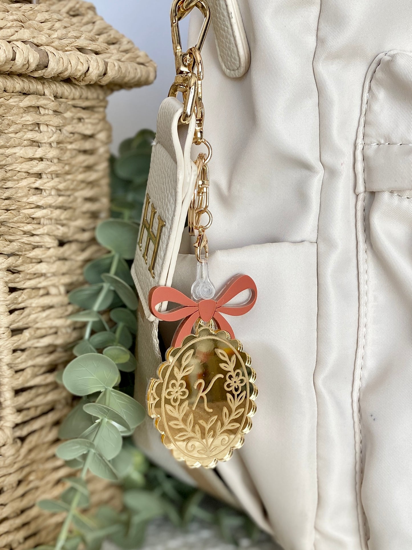 Personalized Oval Initial Bag Charm