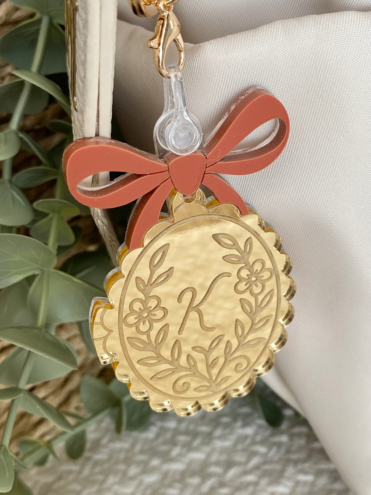 Personalized Oval Initial Bag Charm