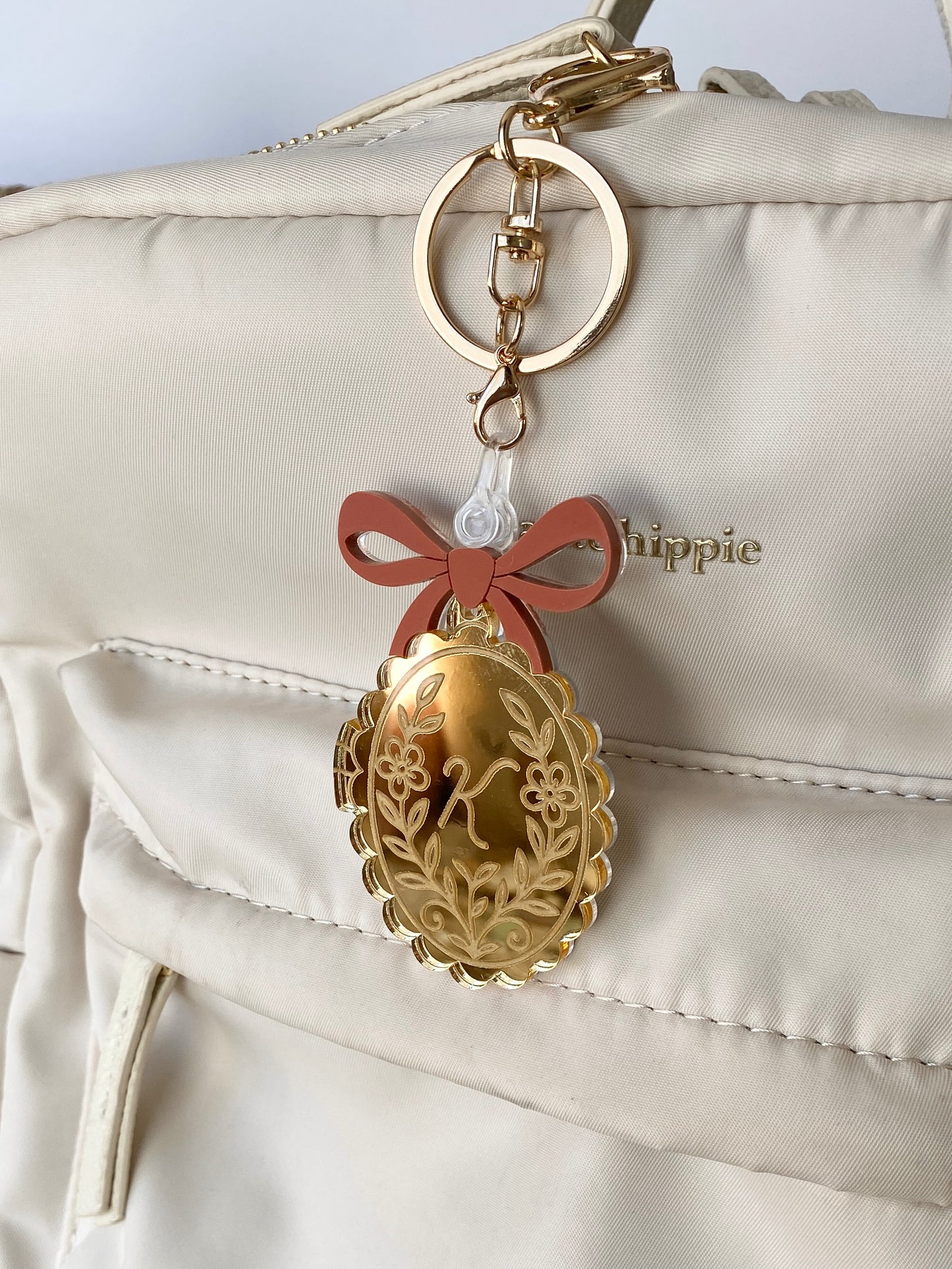 Personalized Oval Initial Bag Charm