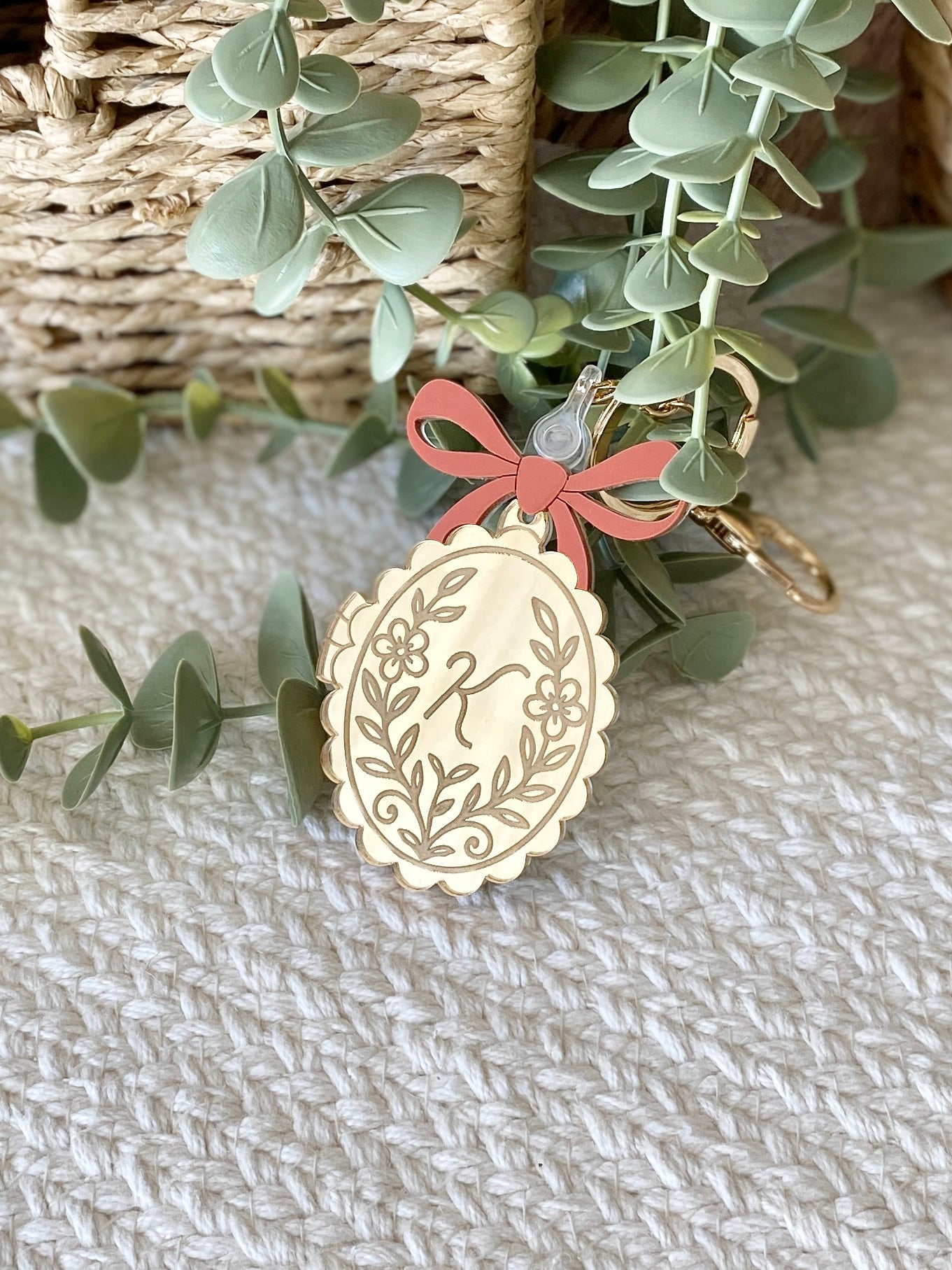 Personalized Oval Initial Bag Charm
