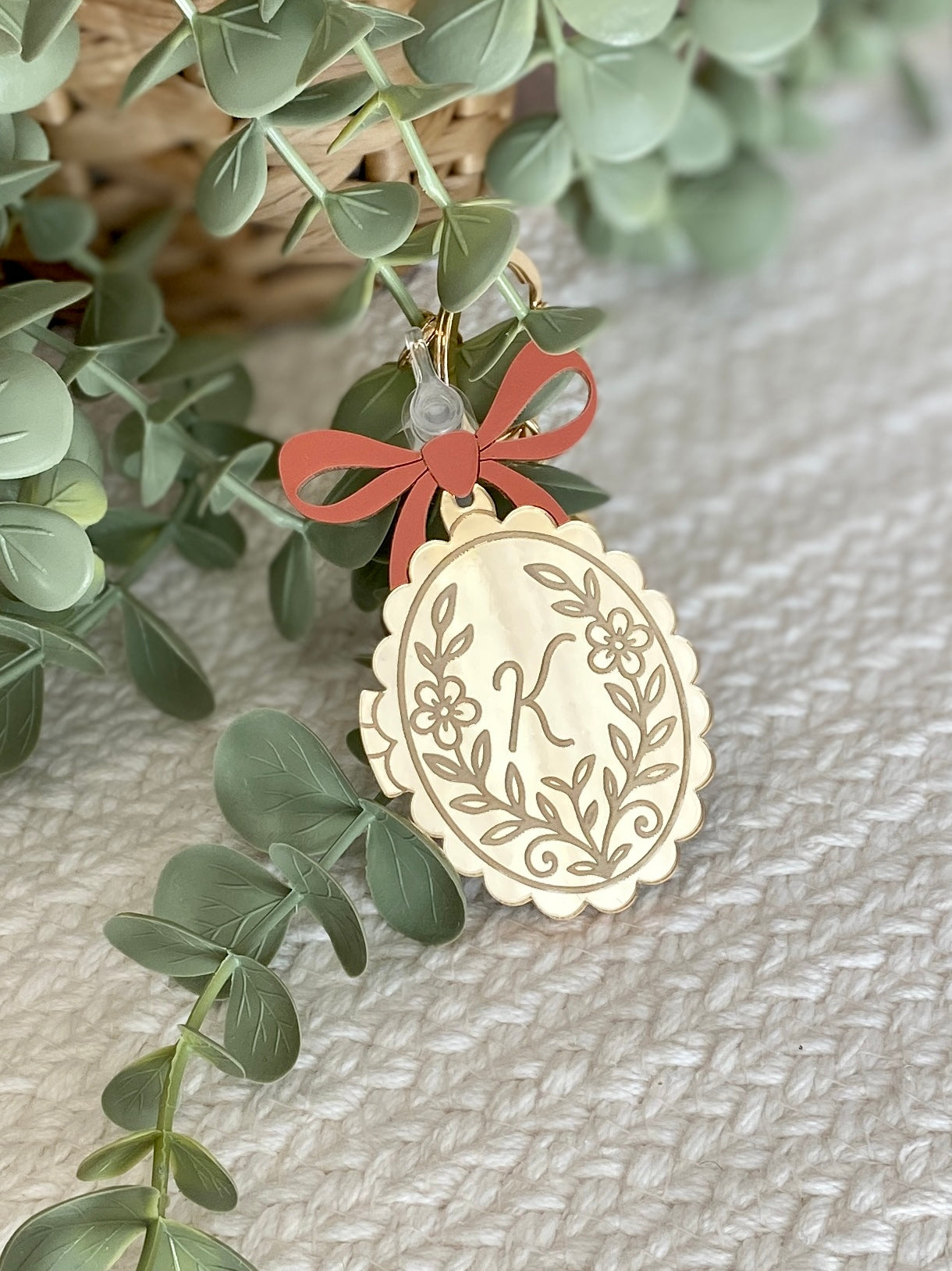 Personalized Oval Initial Bag Charm