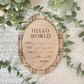 Hello World Plaid Birth Announcement Sign