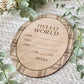Hello World Plaid Birth Announcement Sign