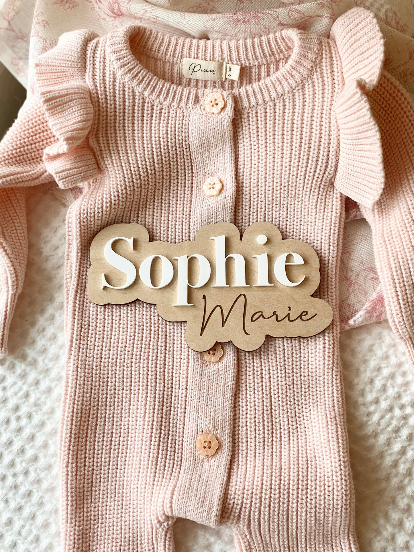 Personalized Birth Name Sign | Newborn Photo Announcement Prop