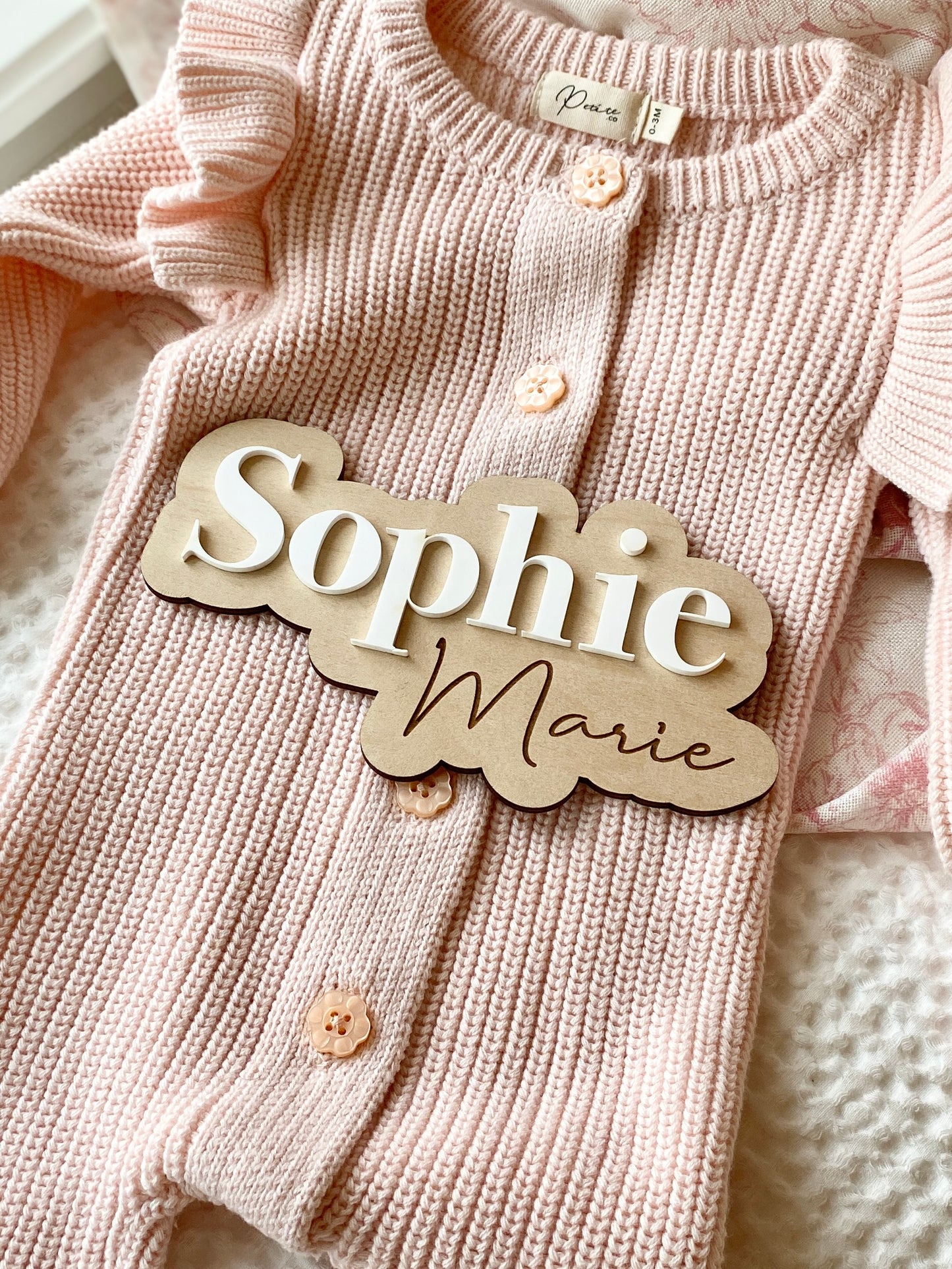 Personalized Birth Name Sign | Newborn Photo Announcement Prop