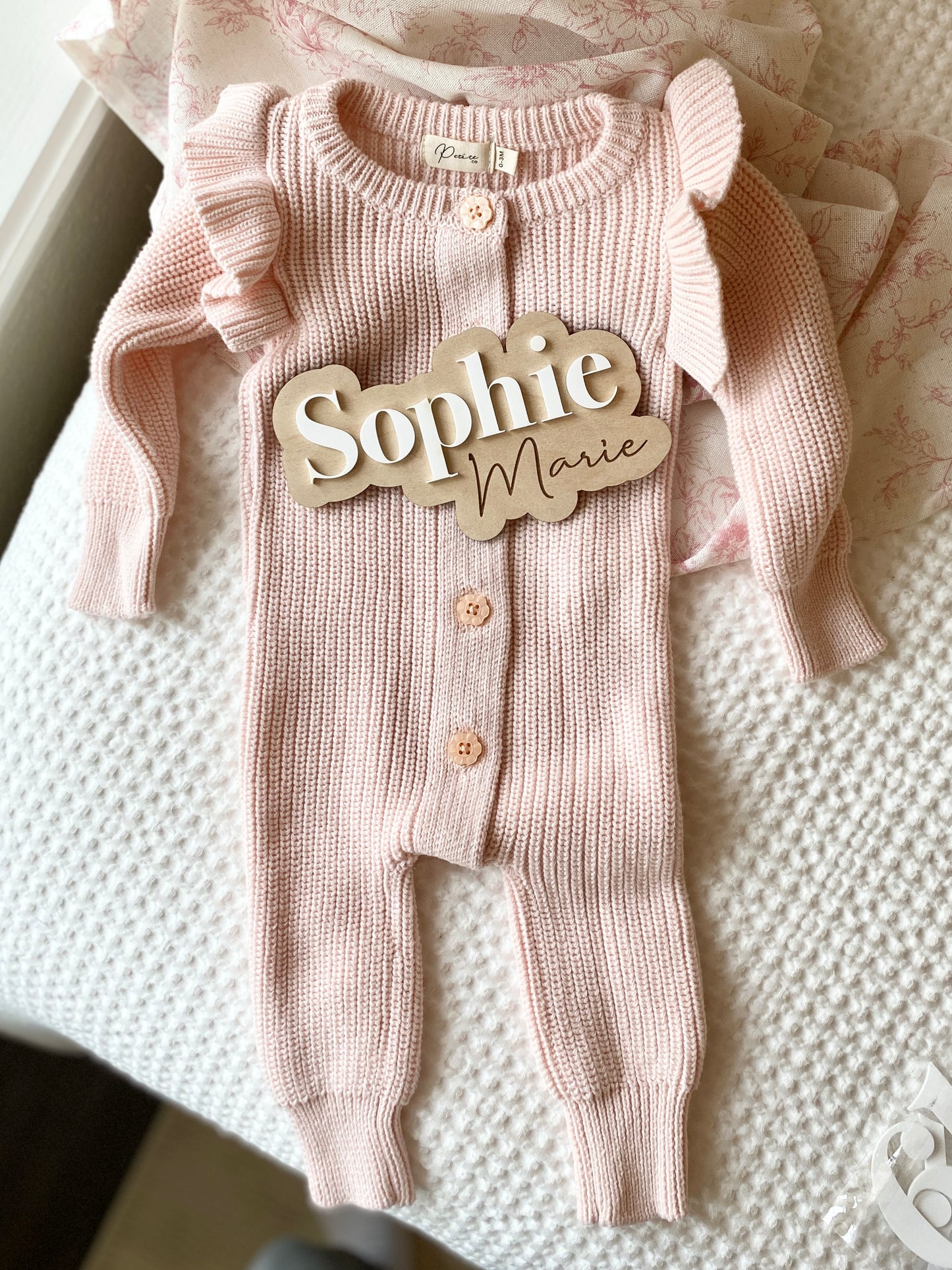 Personalized Birth Name Sign | Newborn Photo Announcement Prop