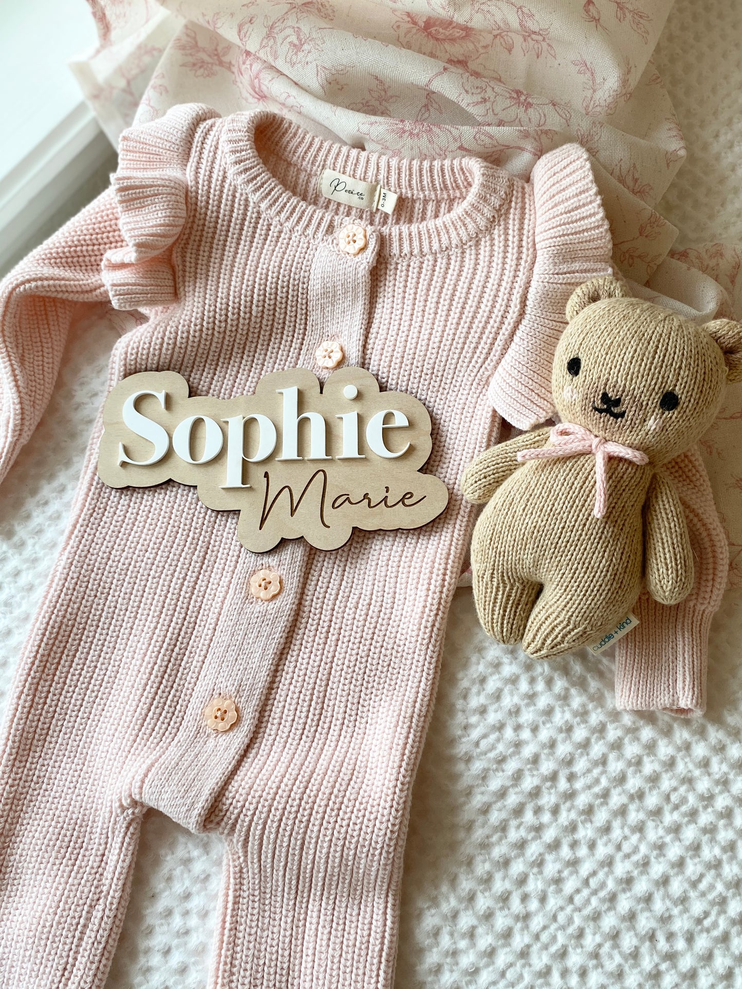Personalized Birth Name Sign | Newborn Photo Announcement Prop