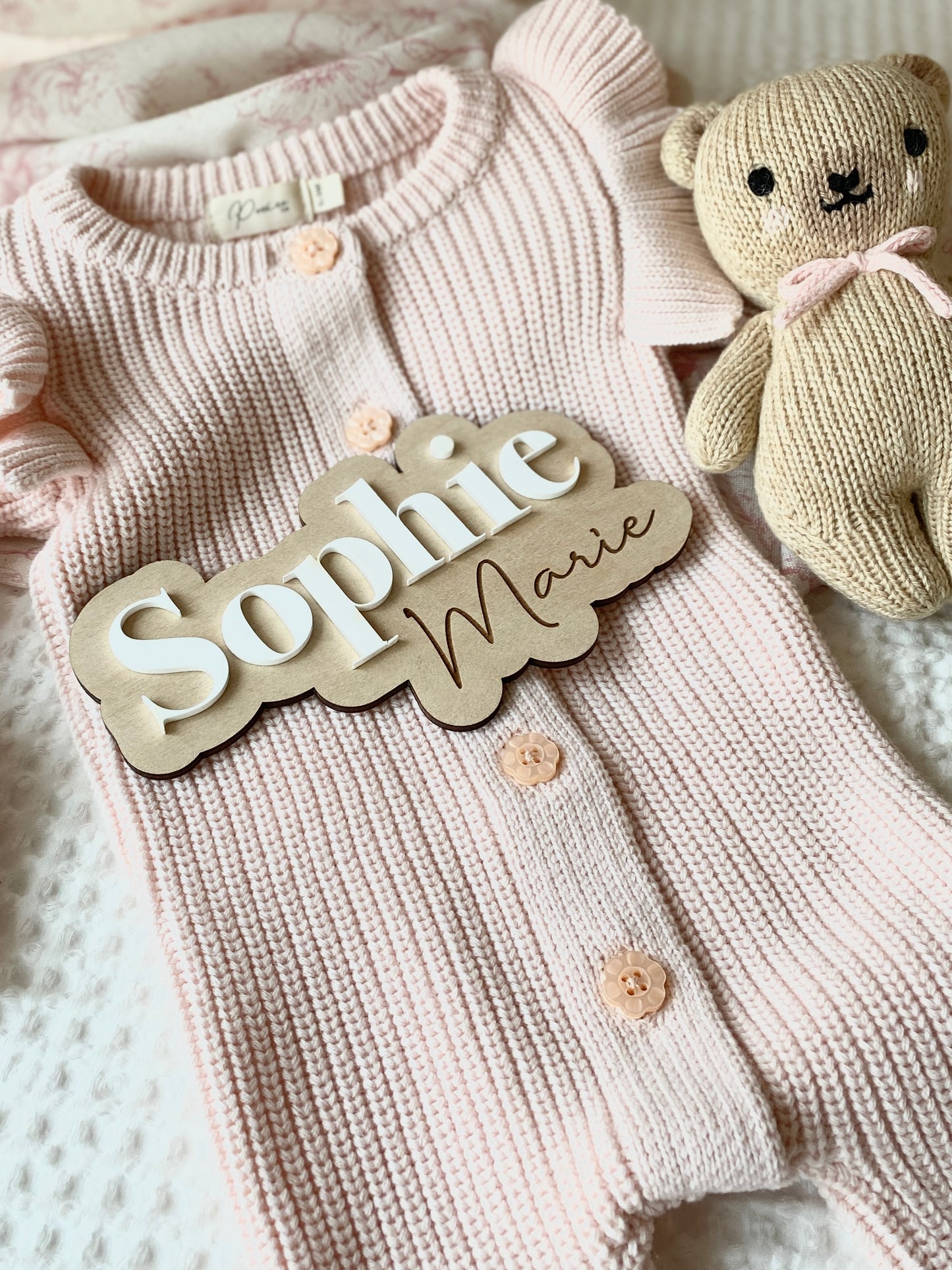 Personalized Birth Name Sign | Newborn Photo Announcement Prop