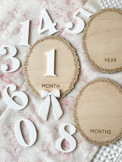 Baby Monthly Milestone Photo Markers | 1–12 Months + First Year