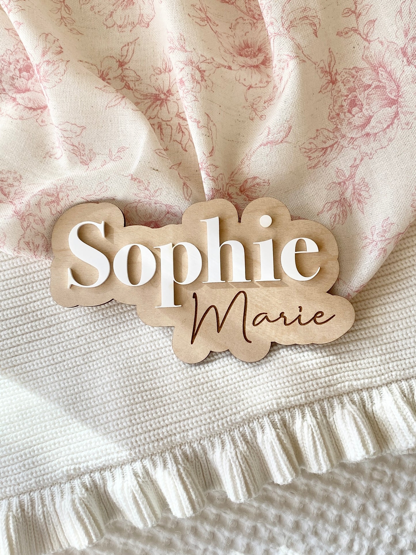 Personalized Birth Name Sign | Newborn Photo Announcement Prop