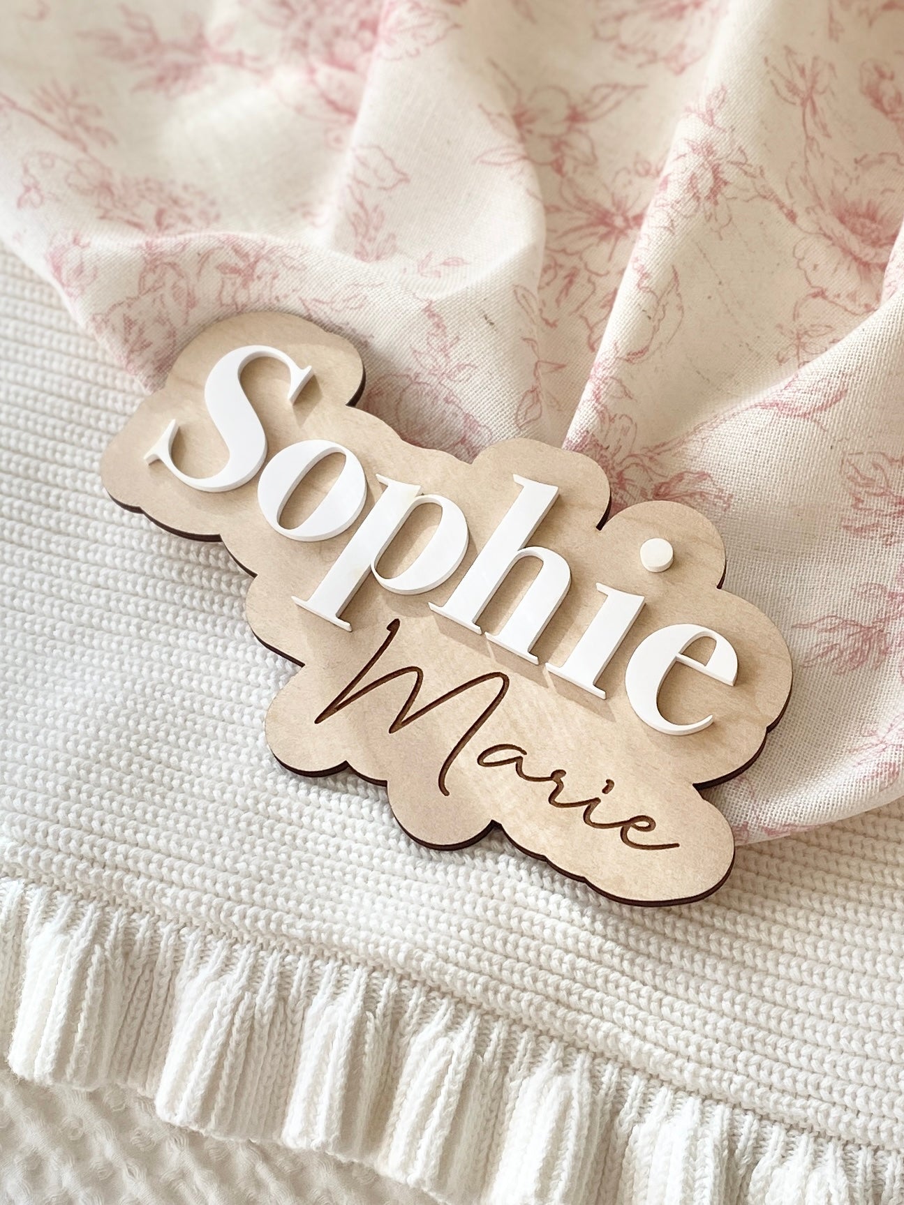 Personalized Birth Name Sign | Newborn Photo Announcement Prop