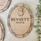 Plaid Name Birth Announcement Sign