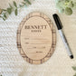 Personalized Plaid Name Birth Stat Announcement Sign