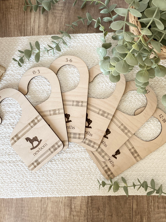 Plaid Nursery Closet Dividers