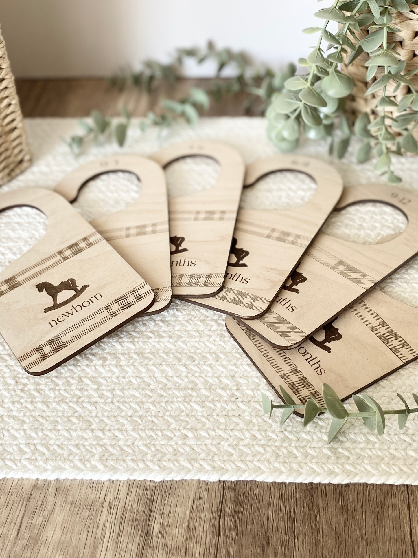 Plaid Nursery Closet Dividers