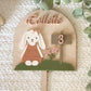 Personalized Girl Bunny Birthday Cake Topper